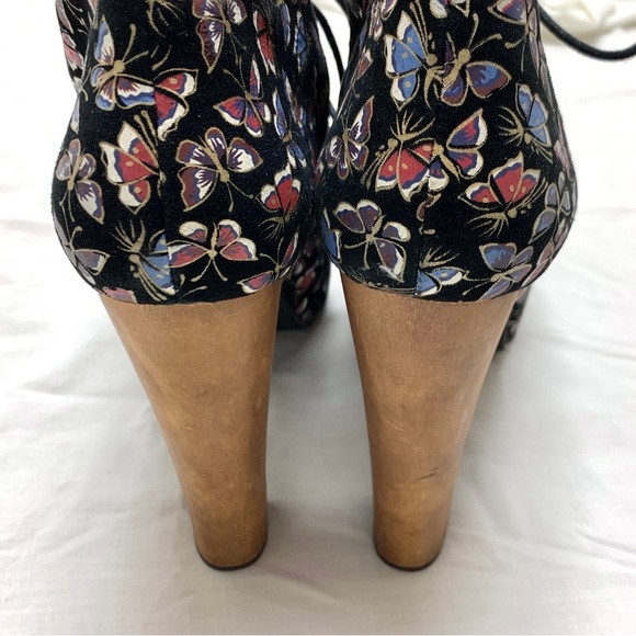 Jeffrey Campbell butterfly patterned Lita chunky leather platform booties 8.5 - Picture 5 of 12